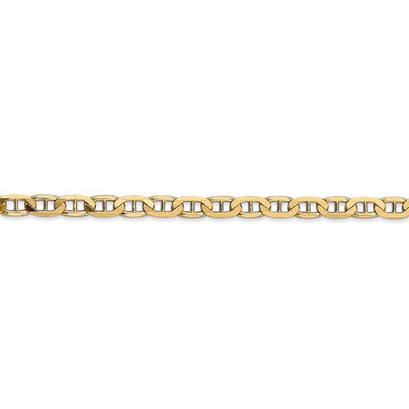 3.75mm, 14k Yellow Gold, Solid Concave Anchor Chain Necklace, 18 Inch - Picture 4 of 8